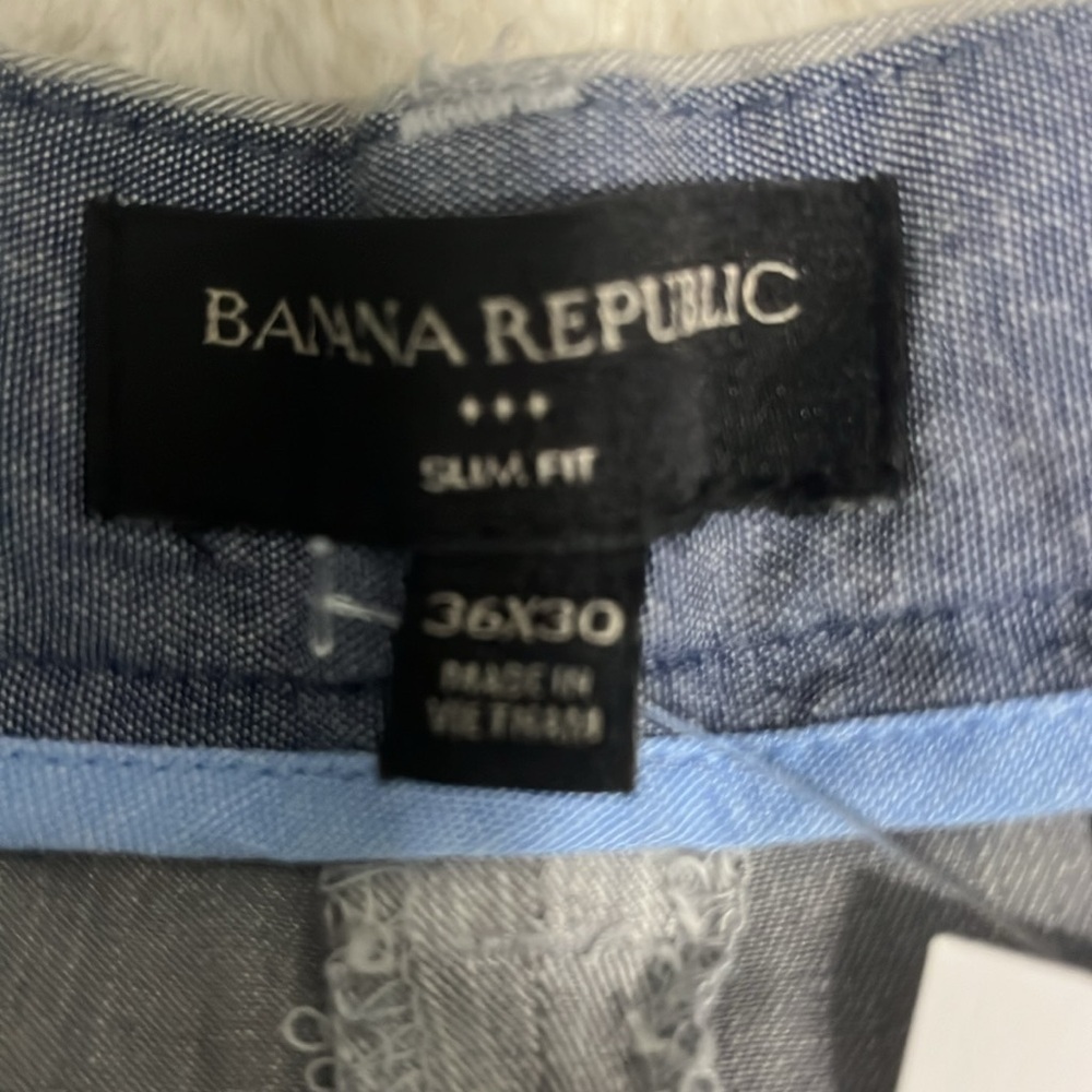 Banana Republic Mens  slim stretch Dress Pant Gray Size 36 x 30 - Picture 5 of 7